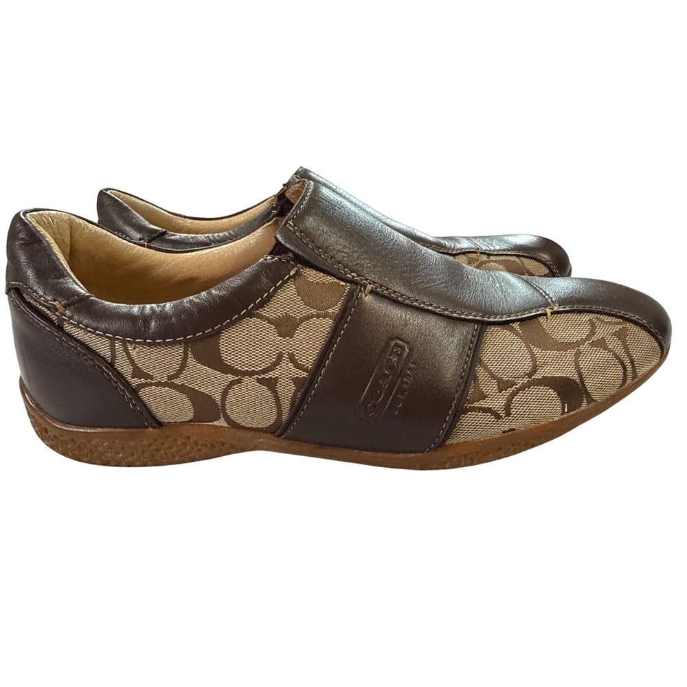 Coach Matthew Loafers Womens 9.5M Excellent Signature Monogram Slip On Shoes